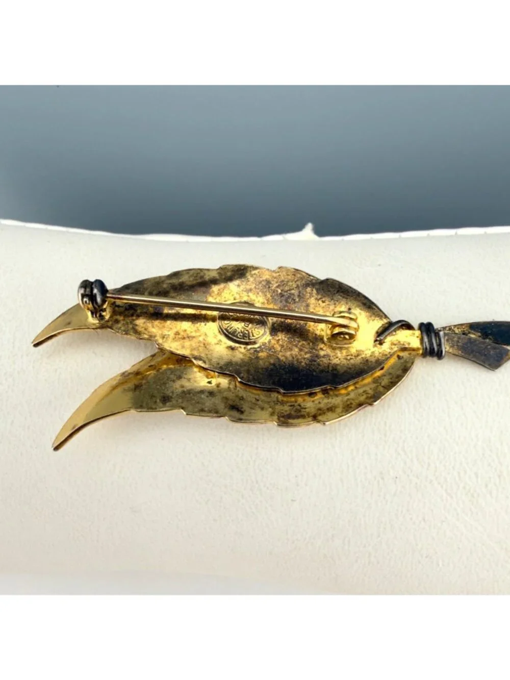 Vintage Sterling Silver by Jewel Art Double Feather Brooch 2.5